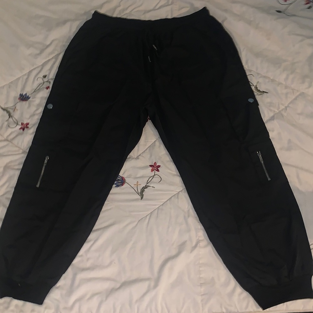 SHEIN Black Drawstring Cargo Pants Plus Size 1X